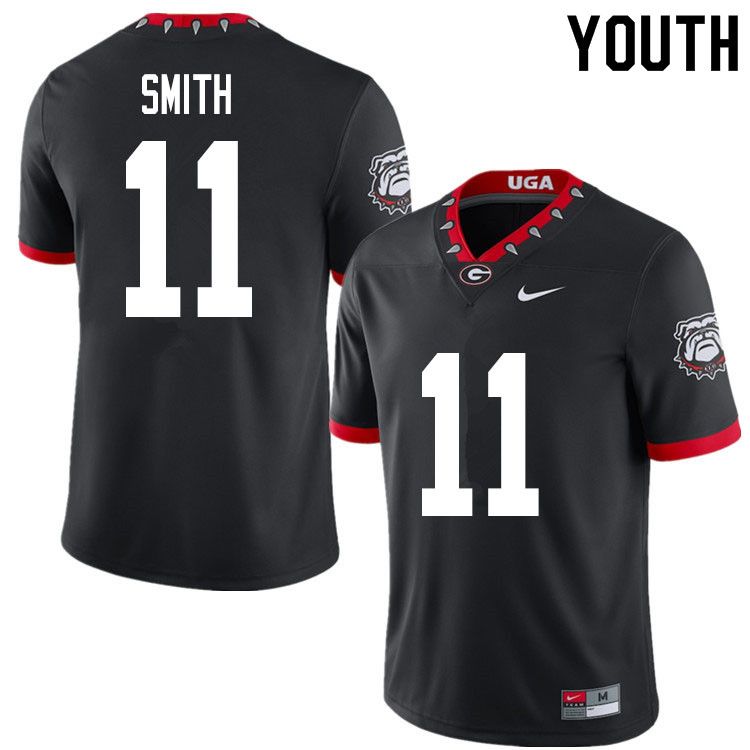 Georgia Bulldogs Youth Arian Smith #11 Black 2020 Mascot 100th Anniversary Stitched College UGA Football Jersey 23YW010TQ